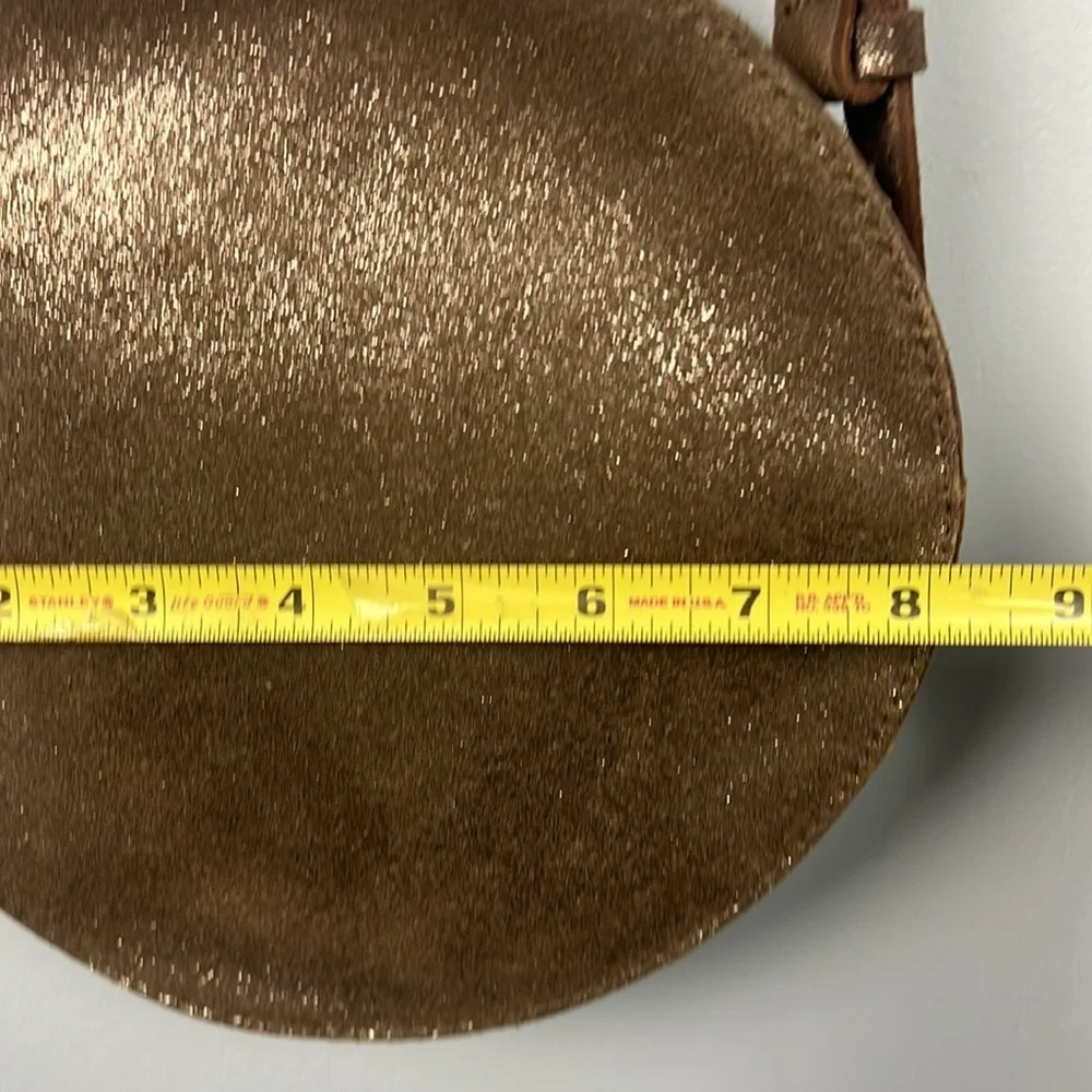 Madewell metallic sand simple circle crossbody leather bag